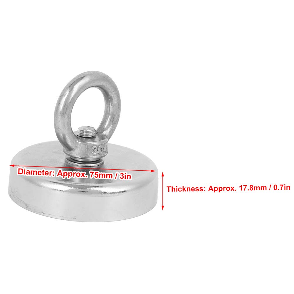 Outil De Pêche Lifting Magnet River Recycling N35 357lbs Revêtement 3 Couches + 20 Mètres De Corde Rouge Pour La Récupération De La Pêche à L'aimant Dans Le Boulon à œil Rond En Néodyme