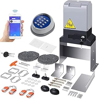 4000lb Automatic Sliding Gate Opener APP Control with 4 Remotes,750W Electric Sliding Gate Opener Automatic Motor Remote Kit with Wireless Keyboard for Sliding Gate Opener Up to 100ft