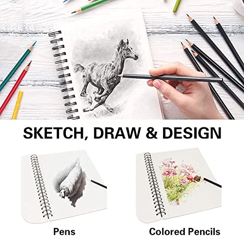 CONDA 8.5"x11" Sketch Book, 100 Sheets (68 lb/100gsm), Spiral Bound Artist Sketch Pad, Durable Acid Free Drawing Paper for Drawing Painting - Thumbnail 6