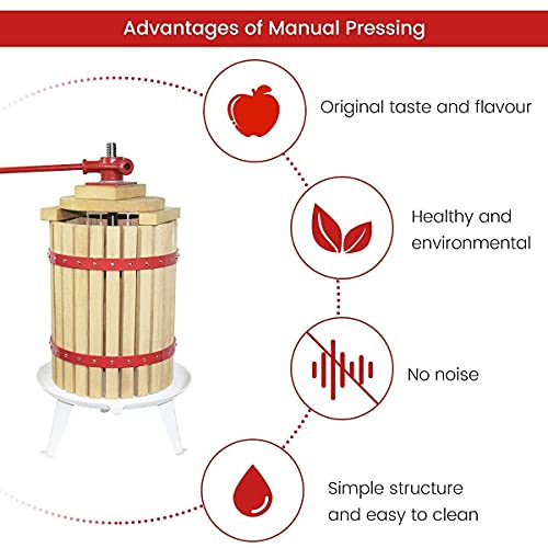 Image of Fruit Wine Press and Crusher,100% Nature Apple&Grape&Berries Crusher Manual Juice Maker for Kitchen