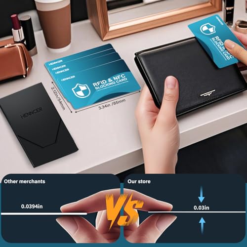Image of NEW RFID Blocking Card,24 Pack Fuss Protection for Entire Wallet Shield, Credit Card Protector NFC Bank Debit Blocker, Identity Theft Prevention for Passport Travel Security (24, Blue)