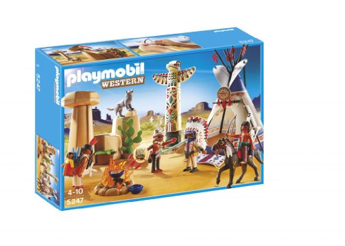 PLAYMOBIL - Campamento Indio con tótem, Set de Juego (5247)