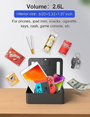 STARSIKI Caixa de metal com bloqueio de tempo com desbloqueio de emergência, caixa bloqueada cronome