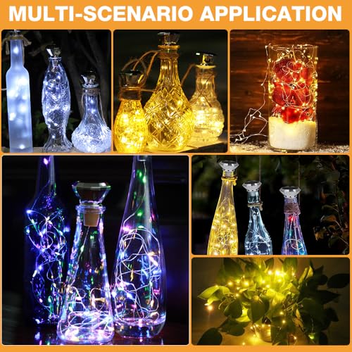 XPJBKC Flaschenlicht Solar,10 Stück Diamant Flaschenlichterkette Korken,2M 20 Led Lichterkette für Flaschen,Solar Flaschenlichter,Flaschen Lichterkette Solar für Außen Innen Party Garten Hochzeit Deko
