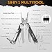 BIBURY Multitools BI2038C,19-in-1 Stainless Steel Pocket Knife with Scissors, Foldable Self-locking EDC Multi tools Pliers with Sheath for Outdoor Hunting Survival Camping Simple Repair