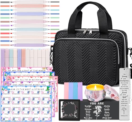 TuErcao Gifts for Christian Women, Bible Bag with Christian Bookmarks,