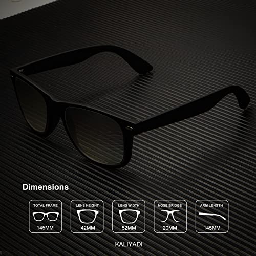 Image of KALIYADI Polarized Sunglasses for Men and Women Matte Finish Sun glasses Color Mirror Lens UV Blocking (3 Pack)