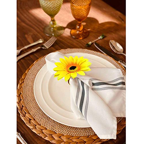 Flower Napkin Rings Set Of 6, Handmade Sunflower Napkin Ring Holders, Plant Napkin Holders Set, Floral Serviette Buckles Holder For Valentine, Weddings, Thanksgiving, Parties Table Settings Decor … #TOP4