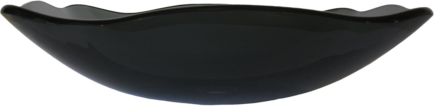 Novatto TIS-317G Rettangolare Glass Vessel Bathroom Sink, Clear Black