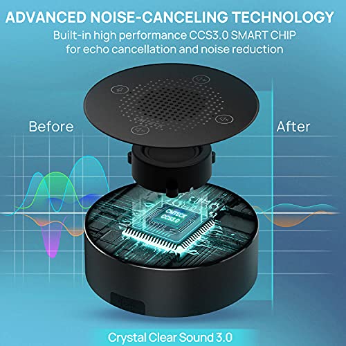 Cmteck Usb Conference Microphone, Computer Desktop Speakerphone With Mute Function For Streaming, 360°Omnidirectional Voice Pickup, Led Indicator, Voip Calls, Skype, Interviews, Chatting #TOP1