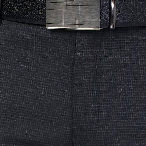 Image of Raymond Men Slim Fit Checks Pattern Poly Viscose Blend Pleatless Formal Trouser