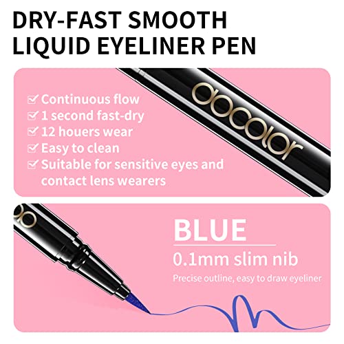 Docolor Waterproof Eyeliner Pen Preciso 2Pzs Negro y Azul miniatura 4
