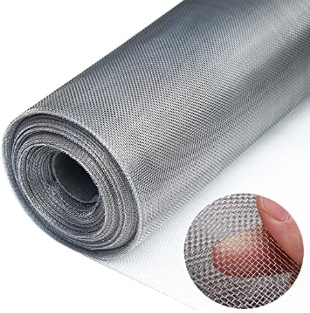 foriy 304 Stainless Steel Woven Wire Mesh 40inch x 98 Feet Metal Window Screen Mesh Roll Security Mesh Roll for Door Screen/Patio Screen/Cabinets Mesh 20 Mesh 0.15mm Wire Dia. Silver
