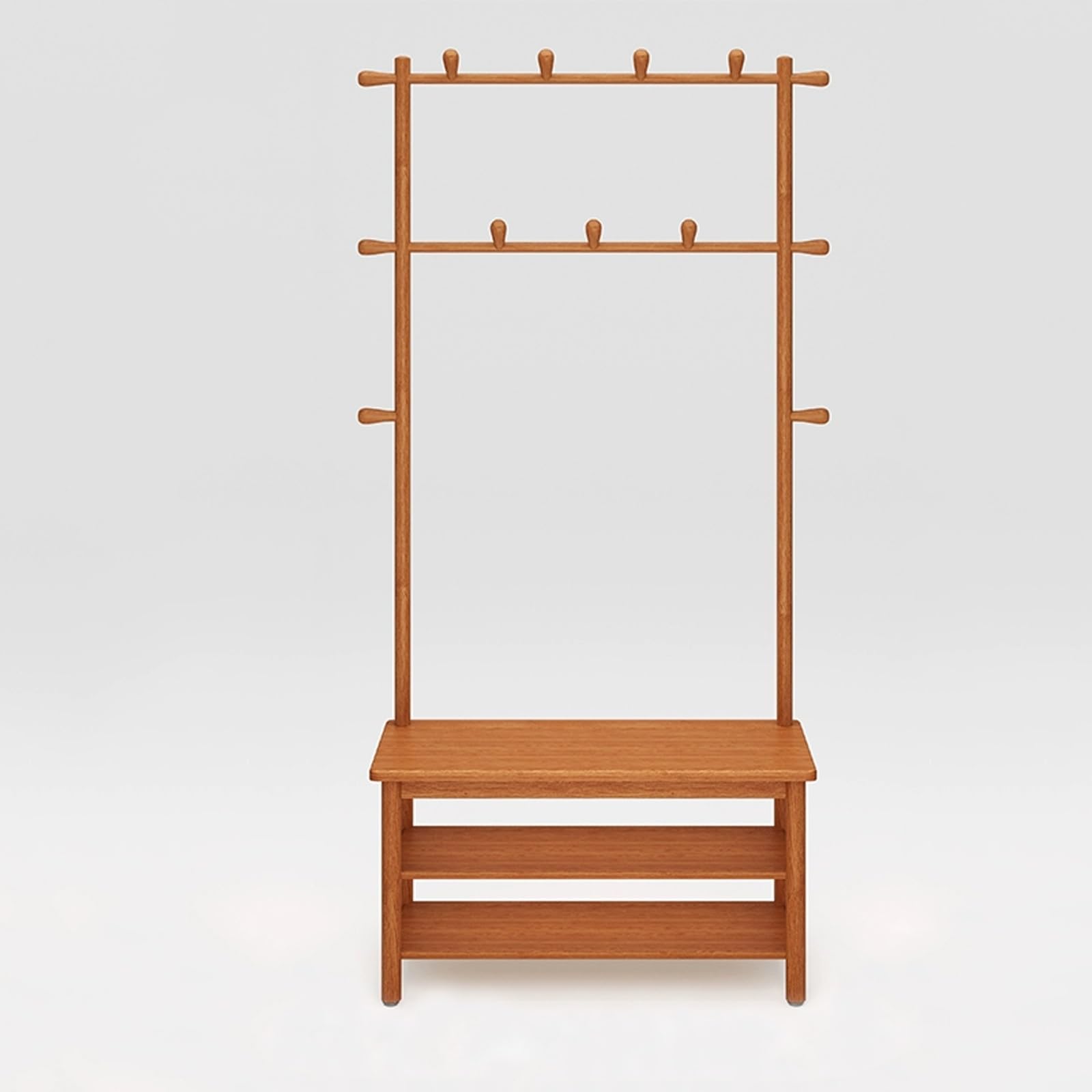 FGXHHS Entryway Bench with Coat Rack, Hall Tree Shoes Storage, Industrial Freestanding Rack Shoe Storage Shelves, Hooks for Hallway, Bedroom,(C,L80*W30CM/L31.4*W11.8IN)