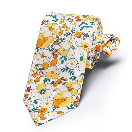 Image of Barry.Wang Mens 6 PCS Ties Silk Striped Paisley Check Floral Necktie Silky Woven Wedding Business Party Ties 3.34 inch