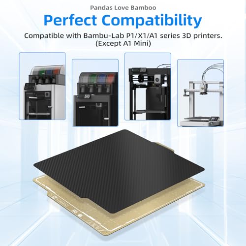 Image of BIQU Designer Series Smooth PET+Textured PEI Build Plate for Bambu-Lab P1P P1S P2S X2D X1C X1E A1 257x257mm, Double Sided PEI Spring Steel Flexible Sheet Print Bed Removable Surface Platform