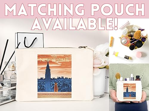 Bolso tote New Yorker con arte de portada de la revista, diseño estético y sostenible, hecho a mano miniatura 5