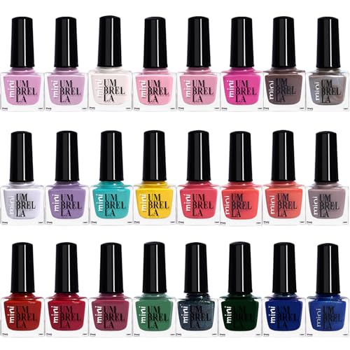 Beauty4Britain Juego de 24 esmaltes de uñas 24 colores pastel perlados brillantes clásicos de moda Hecho en la UE (Set B, 24 Colours)