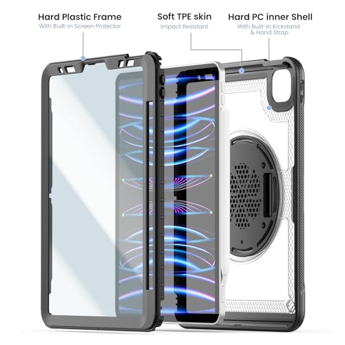 Coque iPad Pro 11 antichoc avec dragonne rotative et protège-écran - 3