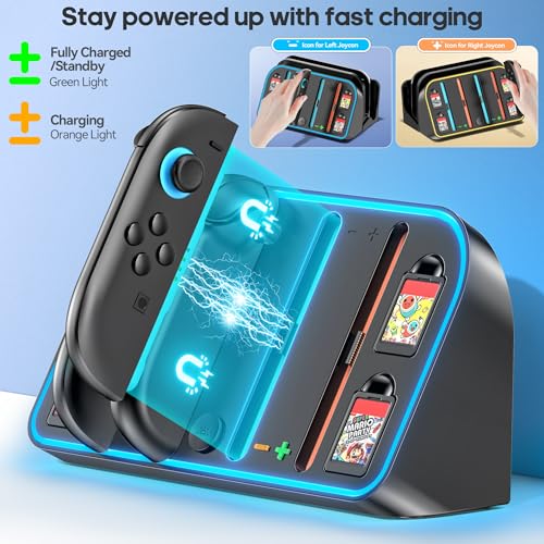 Soporte de Pared para Switch 2 con Cargador, Soporte Pared para NS 2 Consola, Base Cargador Joy-Cons 2 con 7 Luces RGB, Accesorios Switch 2 - imagen 3