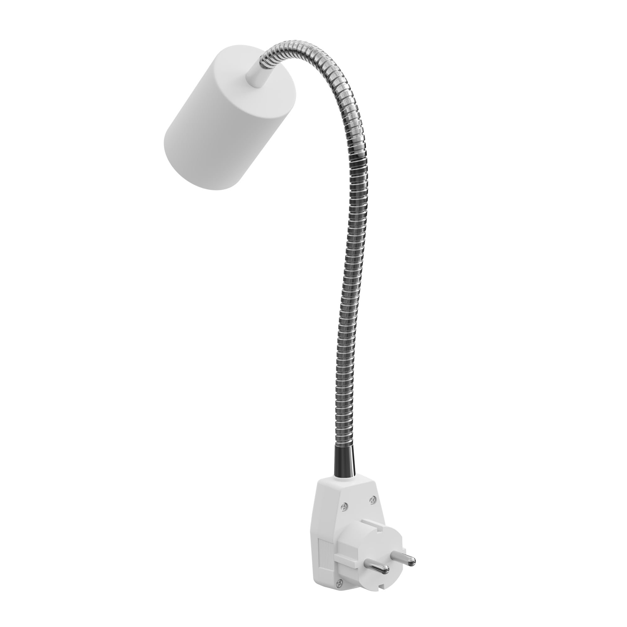 ledscom.de 2x lampe à prise/lampe de lecture WAIKA, col de cygne, interrupteur, blanc, 1x GU10 max. 60W