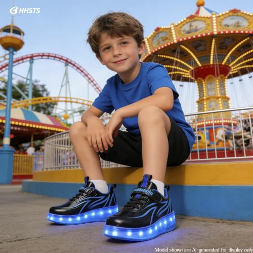 Image of HHSTS Kids Shoes - New Upgraded with Wheels LED Light Color Shoes Shiny Roller Skates Skate Shoes Simple Kids Gifts Boys Girls The Best Gift for Party Birthday Christmas Day