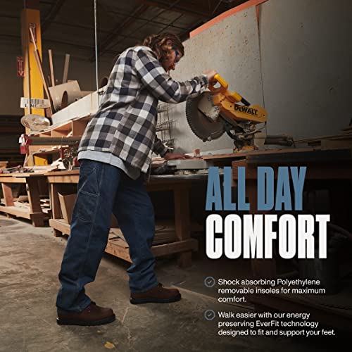 Ever Boots "Tank Men's Soft Toe Oil Full Grain Leather Work Boots Construction Rubber Sole (10.5 D(M), Darkbrown) #TOP1