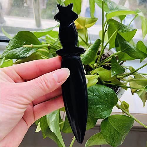 Cristal crudo 15 cm Cuarzo natural Daga de cristal a mano tallado de cristal de cristal Cuchillo de la obsidiana Curación curativa de piedra de cristal de la decoración del hogar Regalos ( Size : 1pc