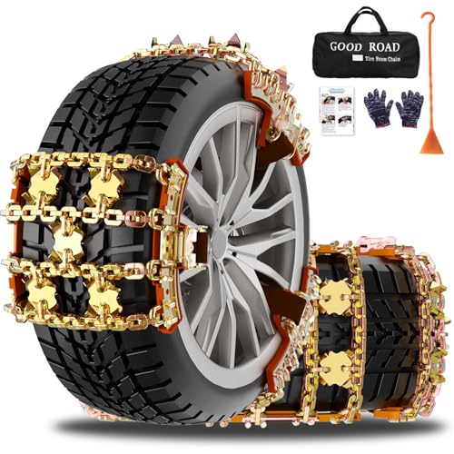 Snow Tire Chains for Cars/SUV/Pickup, Reusable Universal Tire Chains for