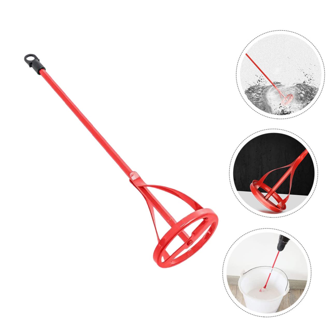 Mikikit 2pcs Electric Mixer Electric Drill Stirring Rods Mixer Head Electric Drill Rods Cement Mixing Sticks Paint Stirring Rods Paint and Mud Mixer for Drill Cement Mixing Rods