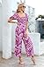 Love Welove Fashion Jumpsuits for Women Dressy Casual – Vacation & Garden Party Floral Wide Leg Smocked One Piece Romper Outfit