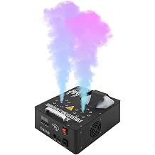 2000W Fog Machine, 3 in1 16 LED Professional Jet Fog Machine Adjustable Angle Smoke Machine Stage Lighting Vertical Spray DMX RGB Fogger with DMX512 & Power Supply for Wedding Party Stage Performance