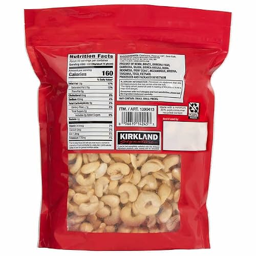 Kirkland Signature Premium Fancy Salted Cashews 40 Oz - Pack of 2 - Thumbnail 3
