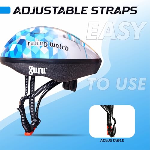 Image of GURU Cycling Helmet, Light Weight with Superior Ventilation, Helmet for Mountain, Road Bike & Skating Helmet with Premium Black EPS Foam Lining, Ideal for Adults and Kids