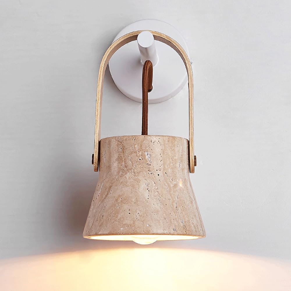 Aplique de Pared Moderno Estilo Cueva de Piedra nórdica, luminaria Retro artística para Dormitorio y Sala de Estar.