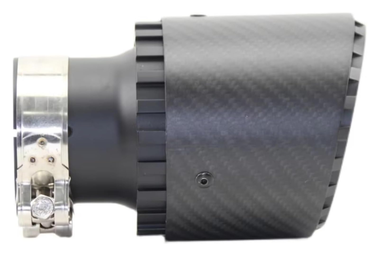Tubo Scarico Coda Gola Terminali Di Scarico Universali Per Auto In Fibra Carbonio Lega Alluminio Con Ugello Singolo Opaco In Twill Per Cerchi Neri 76,2Mm-101Mm(76.2mm-101mm)