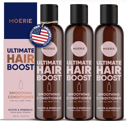 Image of Moerie Hair Growth Conditioner for Men and Women, Hair Loss Solution with Biotin and Rosemary, Thickening Conditioner for Thinning Hair - Ultimate Boost for All Hair Types, Triple Set