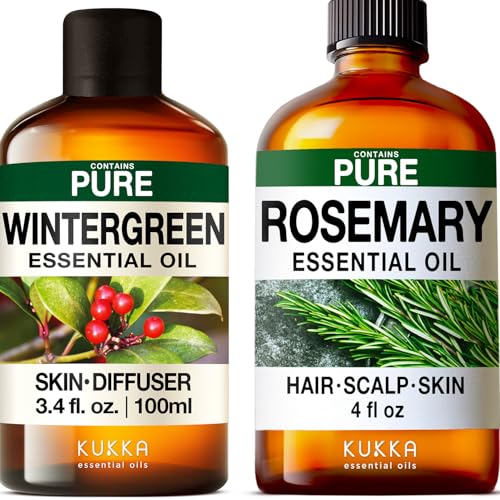 Aceite Esencial Wintergreen y Romero set 2x4fl oz Kukka