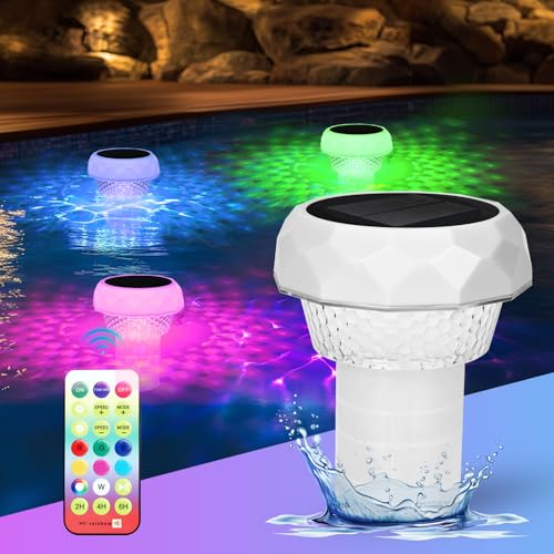Dispensador Cloro Piscina Flotante,Dispensador Cloro Piscina con Luz Solar LED Dispensador Cloro Flotante con Termómetro Desbloqueo Ajustable y Fácil Apertura Flotador Dosificador Dispensador Cloro