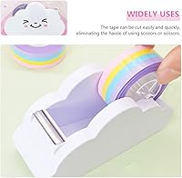 Vista 7 de Dispensador de cinta en la nube, cortador de papel Washi, dispensador de dibujos animados con cinta arcoíris para el hogar, escuela, oficina