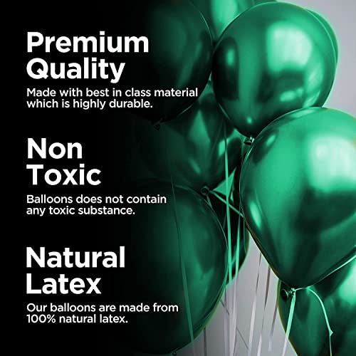 Image of Just Party 25Pcs Red & 25Pcs Green Metallic Chrome Balloons with Shiny Surface For Birthdays /Anniversary /Engagement /Baby Shower /bachelorette Party Decorations (Pack of 50)