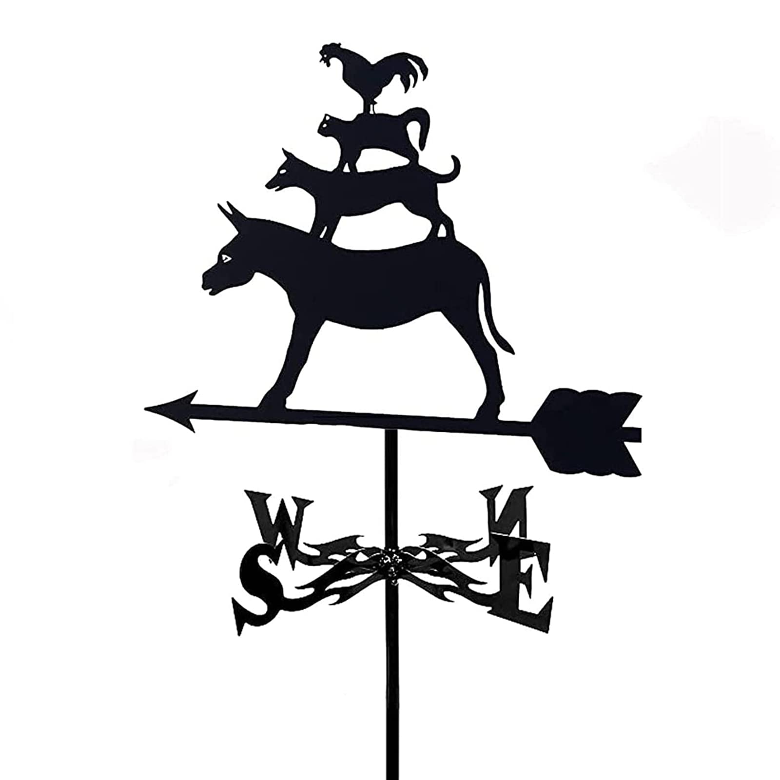 Girouette de jardin avec motif animaux rétro pour décorer le toit
