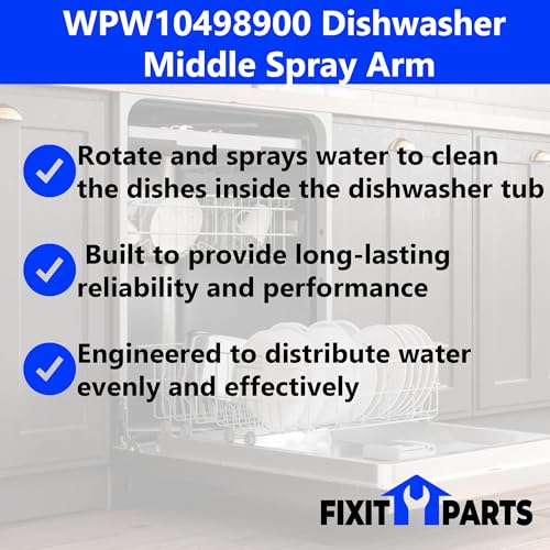 Image of WPW10498900 Dishwasher Middle Spray Arm for Whirlpool Maytag Dishwasher