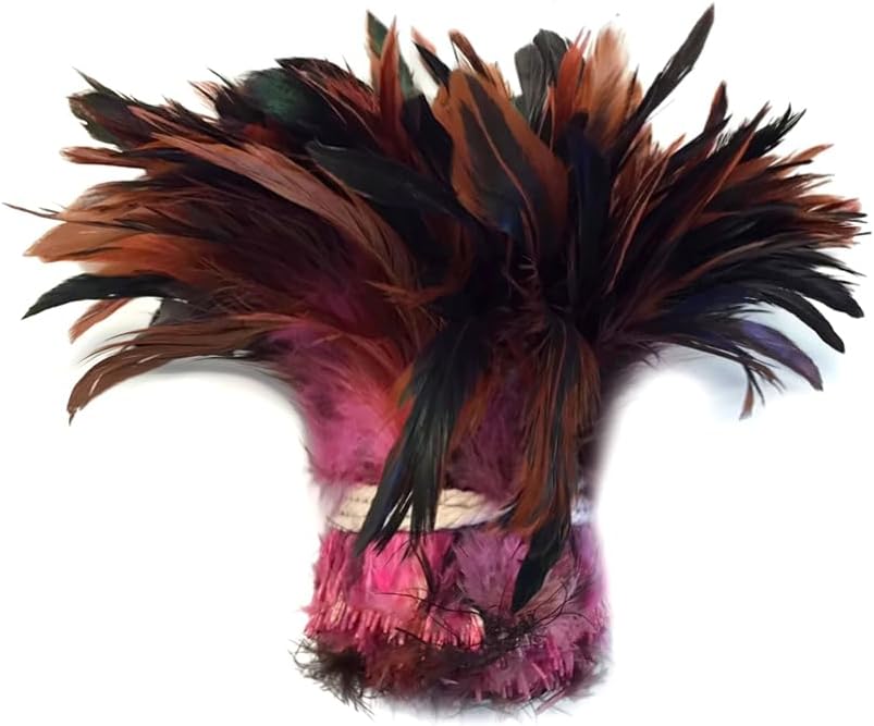 1 Yard - Light Pink Half Bronze Strung Rooster Schlappen Wholesale Feathers (Bulk) Fly Tying Halloween Costume Craft Supply | Moonlight Feather