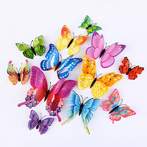 JAAMSO ROYALS Multi 3D Magnet Butterfly Stickers for Wall, Decoration Items, Stickers, Wall-Decor, Butterflies for Walls Decoration (Set of 12)