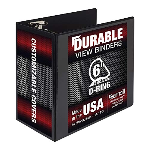 Image of Samsill Durable 6 inch 3 Ring Binder, Locking D Ring 100% Recycled Chipboard, Black, Pallet of 120 Binders in 20 Cartons