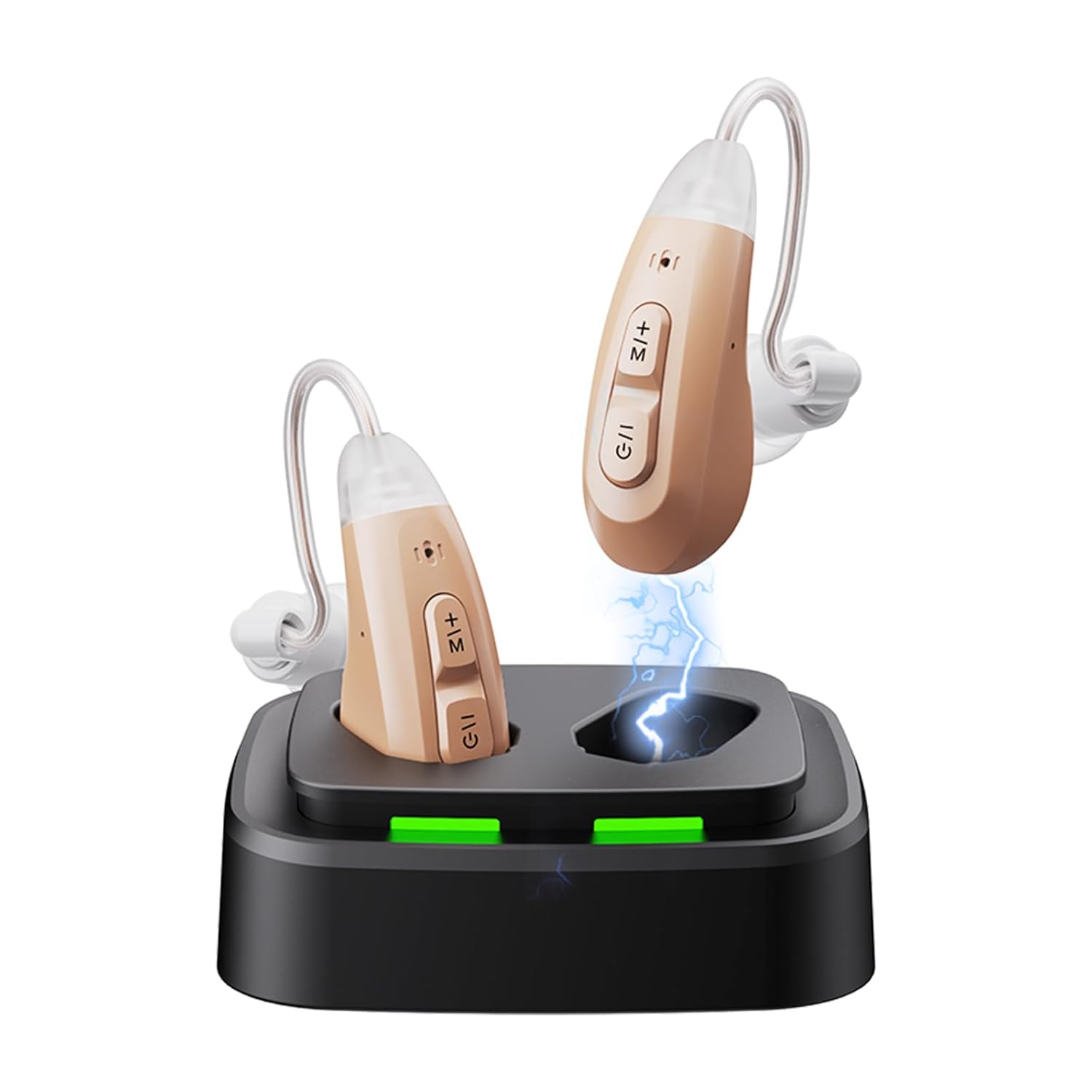 Hearing Aids for Seniors Rechargeable with Noise Cancelling No Whistling, Hearing Amplifier with Volume Adjustment and Noise Reduction, BTE easy to operate