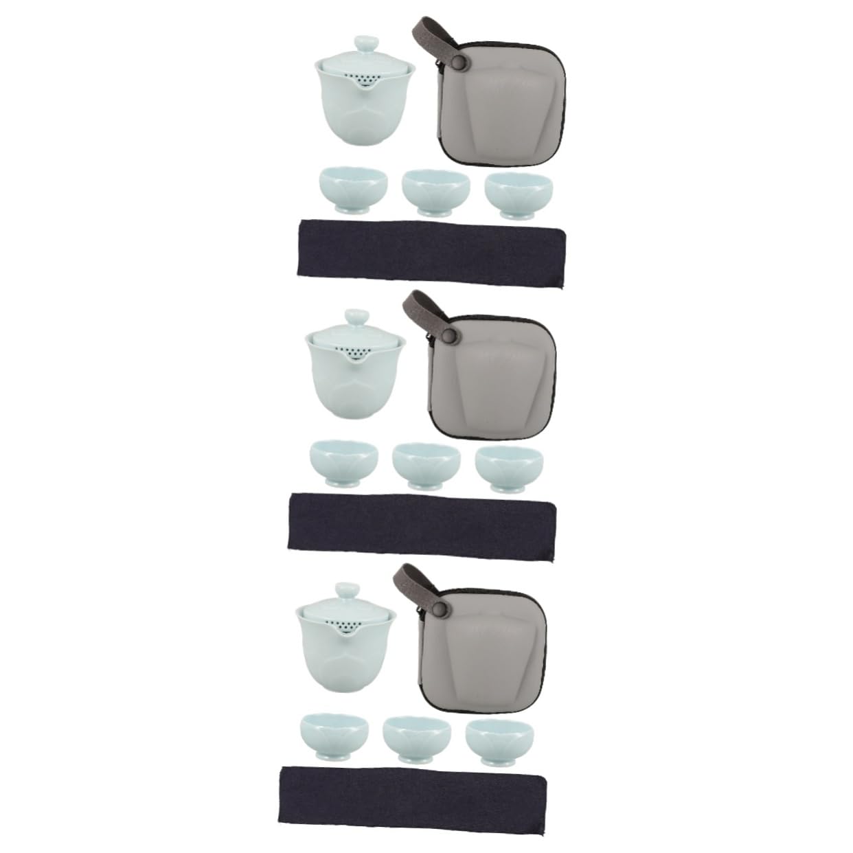 iplusmile 3juegos Té Portátil De Cerámica Set Completo Tazas y Tetera Elegante y Ligero Para Viajes y Oficina Para Aficionados Del Té
