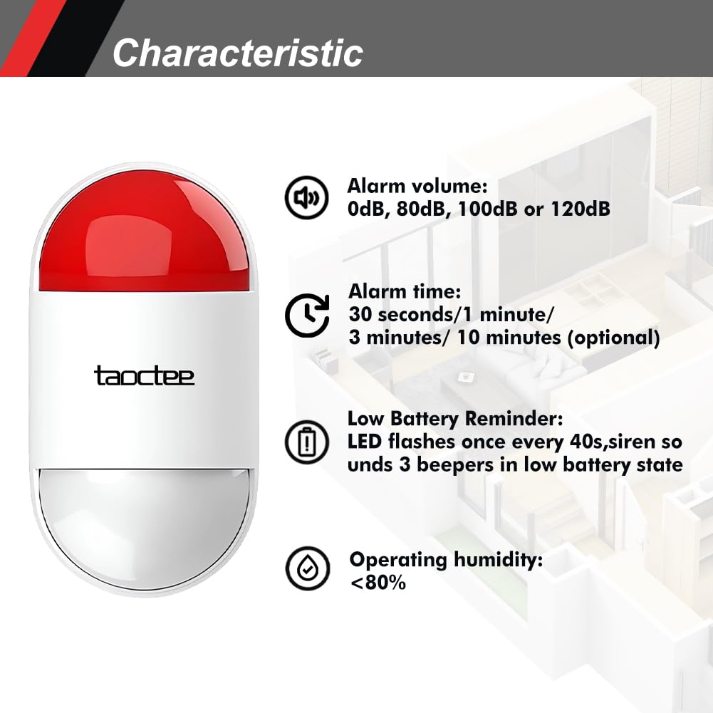 taoctee Allarme Panico con Pulsante Emergenza per Sicurezza,Sirena Remoto con Luce Stroboscopica per Casa,Ufficio o Negozio,Pulsante Leggero e Compatto con Laccetto(Batteria USB)