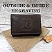 Brown Genuine Leather Tri Fold Personalized Mens Wallet Black (777)